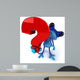 Blue CG Frog with Question Mark Wall Decal
