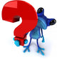 Blue CG Frog with Question Mark Wall Decal