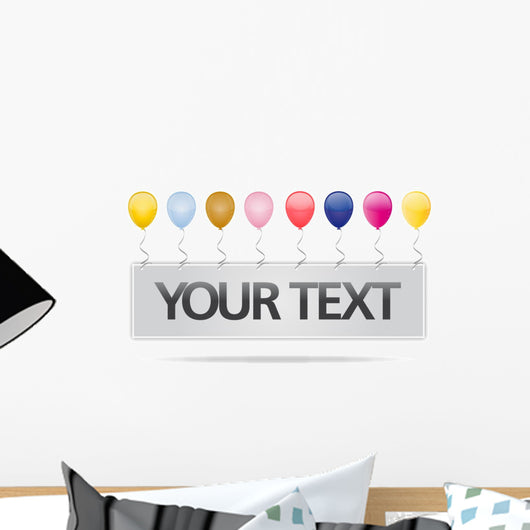 Your Text Party Card Wall Decal