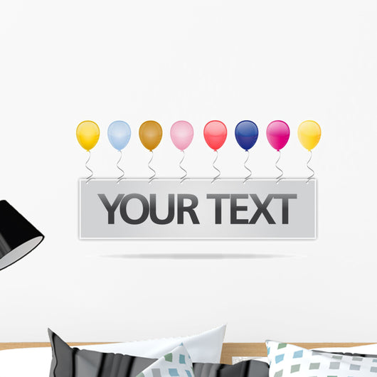 Your Text Party Card Wall Decal