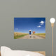 Lonely Girl with Suitcase Wall Decal