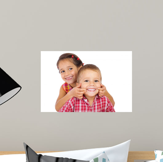 Two Funny Smiling Little Wall Decal