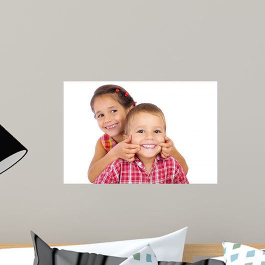 Two Funny Smiling Little Wall Decal