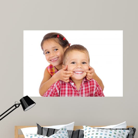 Two Funny Smiling Little Wall Decal