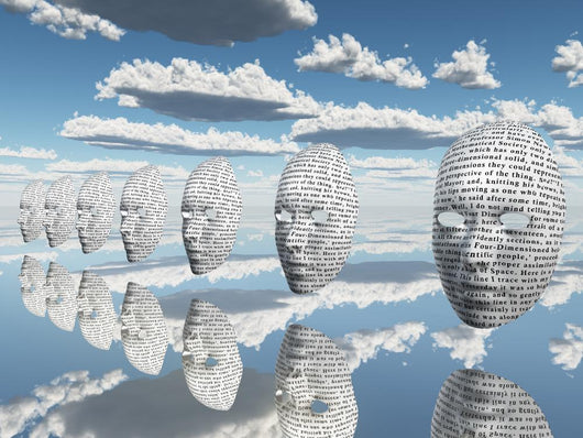 Surreal Face with Text Wall Decal