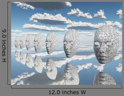 Surreal Face with Text Wall Decal