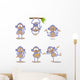 Cute Cartoon Monkeys Wall Decal