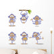 Cute Cartoon Monkeys Wall Decal