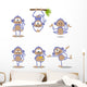Cute Cartoon Monkeys Wall Decal