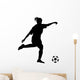 Silhouette Women's Football Wall Decal Design 2