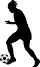 Silhouette Women's Football Wall Decal Design 1