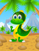 Cute Dinosaur Cartoon Wall Decal