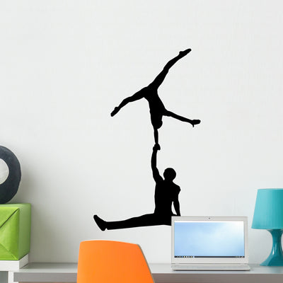 Gymnastics Wall Decal shown on a wall