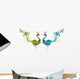 Pair of Hand Drawn Peacocks Wall Decal