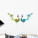 Pair of Hand Drawn Peacocks Wall Decal