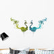 Pair of Hand Drawn Peacocks Wall Decal
