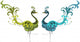 Pair of Hand Drawn Peacocks Wall Decal