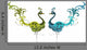 Pair of Hand Drawn Peacocks Wall Decal