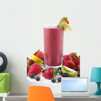 Berry Smoothie Wall Decal Design 1 shown on a wall