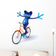 Bicycling Blue Frog Wall Decal