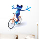 Bicycling Blue Frog Wall Decal