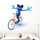 Bicycling Blue Frog Wall Decal