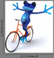 Bicycling Blue Frog Wall Decal