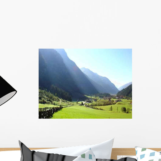 Green Mountain Valley Landscape Wall Decal