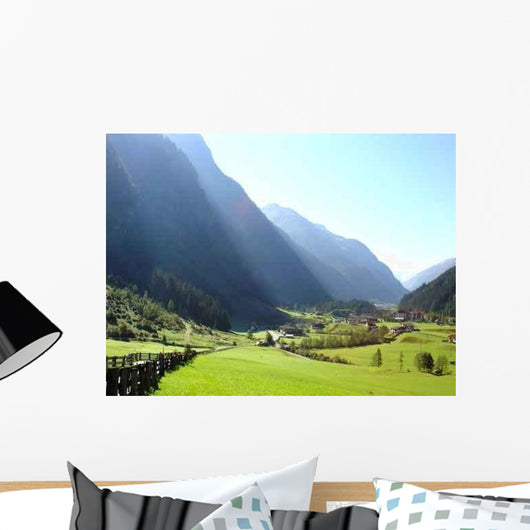 Green Mountain Valley Landscape Wall Decal
