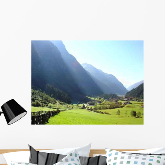 Green Mountain Valley Landscape Wall Decal