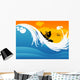 Surfer Vector Illustration Wall Decal