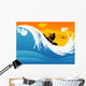 Surfer Vector Illustration Wall Decal