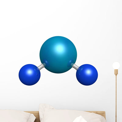 3D Model Water Molecule Wall Decal shown on a wall
