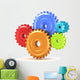 Colorful Gear Shift 3D Wall Decal