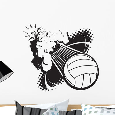 Sonic Boom Volleyball Wall Decal shown on a wall