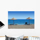 Black Beach Umbrellas Greece Wall Decal
