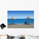 Black Beach Umbrellas Greece Wall Decal