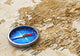Blue Metal Compass Old Wall Decal