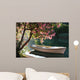Boat on a River Under a Blooming Tree Wall Decal