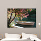 Boat on a River Under a Blooming Tree Wall Decal