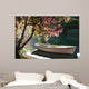 Boat on a River Under a Blooming Tree Wall Decal