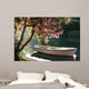 Boat on a River Under a Blooming Tree Wall Decal