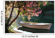 Boat on a River Under a Blooming Tree Wall Decal