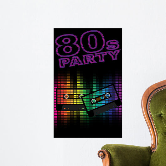 Retro 80s Party Wall Decal
