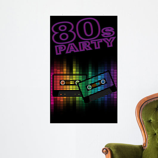 Retro 80s Party Wall Decal