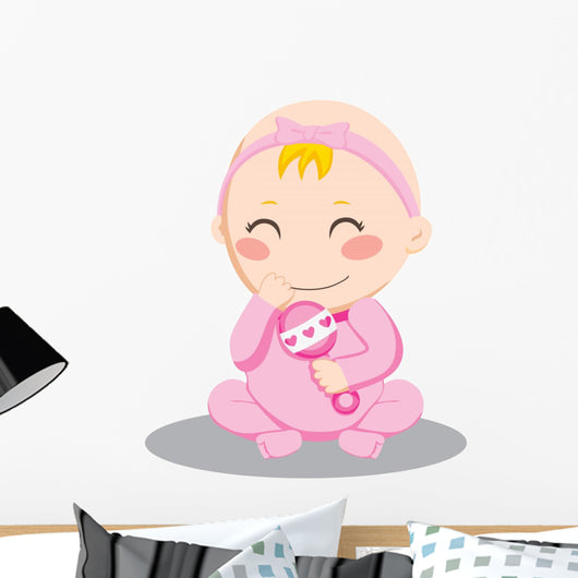Baby Girl Rattle Wall Decal