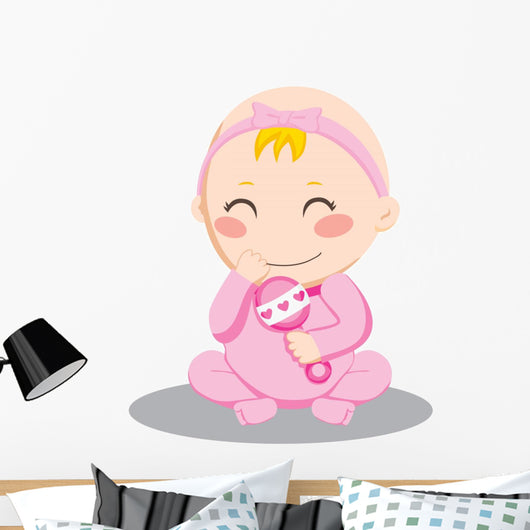 Baby Girl Rattle Wall Decal