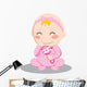 Baby Girl Rattle Wall Decal