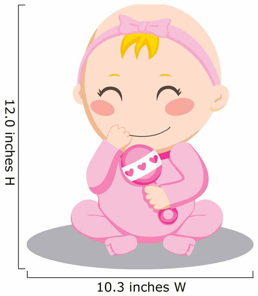 Baby Girl Rattle Wall Decal