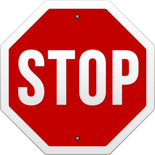 Stop Sign Vector White Wall Decal